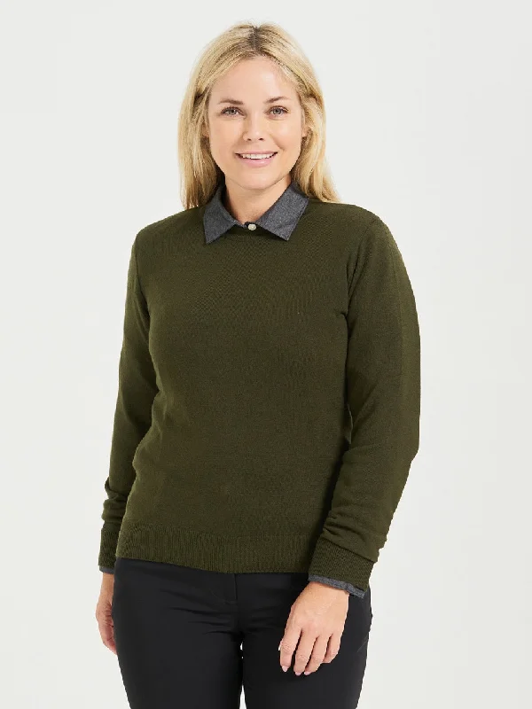 Ladies' Porter Crewneck Sweater - Olive