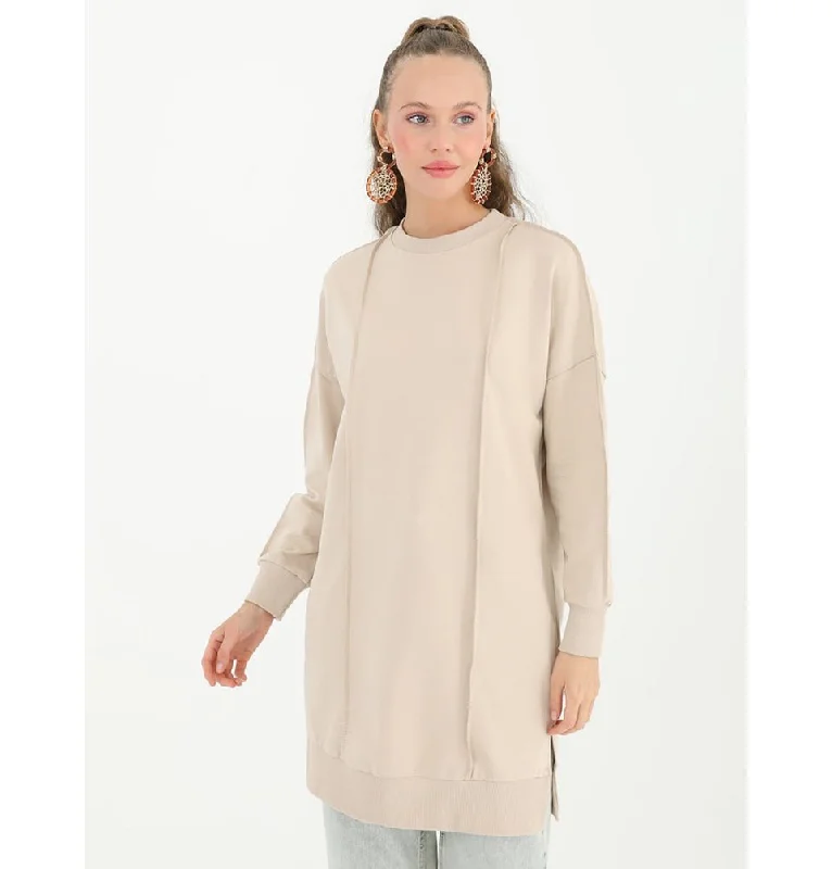 Modern Muslim Women's Outside Seam Sweater - 10512 Beige