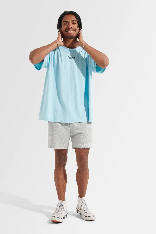 Statement Oversized Tee - Light Blue