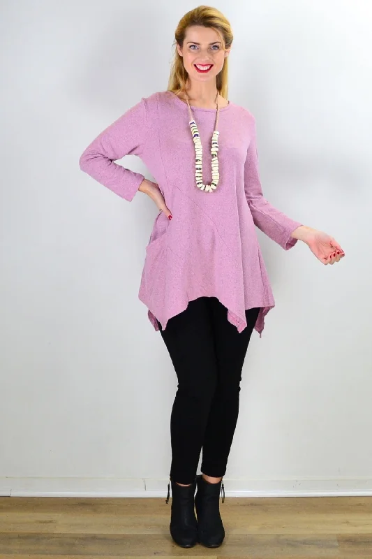 Pink Pocket Winter Tunic Top