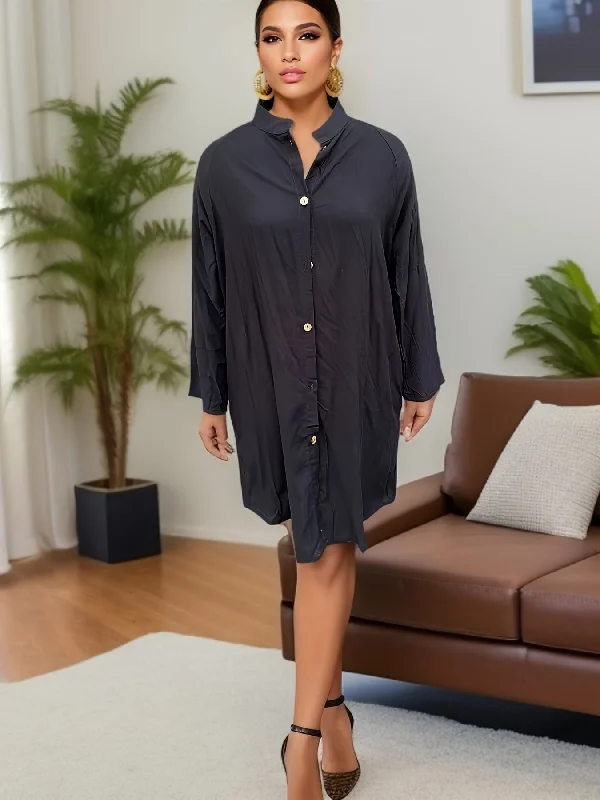 Sixsr Long Sleeve Shirt Dress, Button Up Casual Dress, Women's Clothing