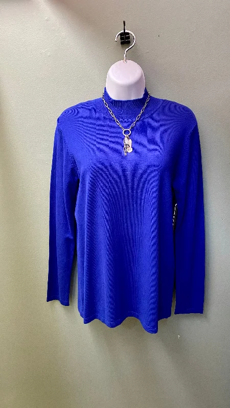 ** Multiples Blue Mock Neck Sweater