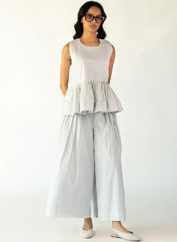 Ecru Pleated Pants