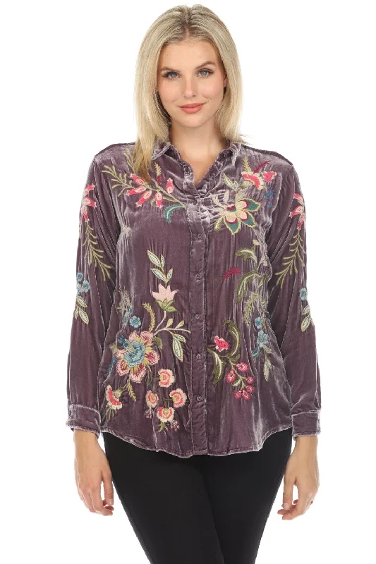 Johnny Was JWLA Julianna Velvet Oversized Shirt J16024