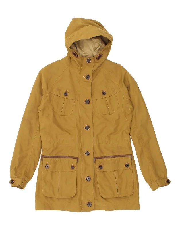 TIMBERLAND Womens Hooded Waterproof Jacket UK 10 Small  Brown Nylon