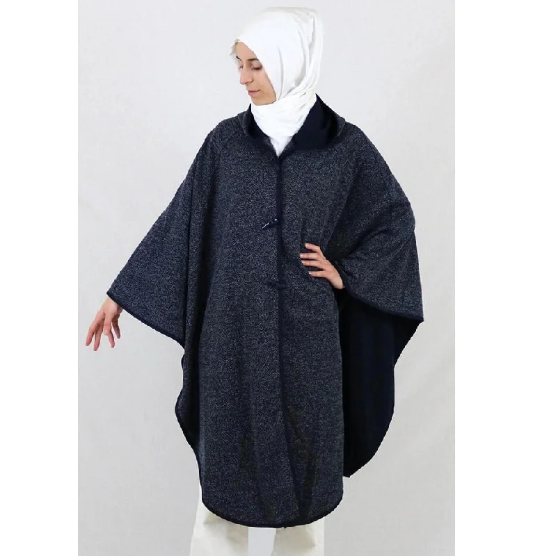 Puane Hooded Poncho 9022 Blue