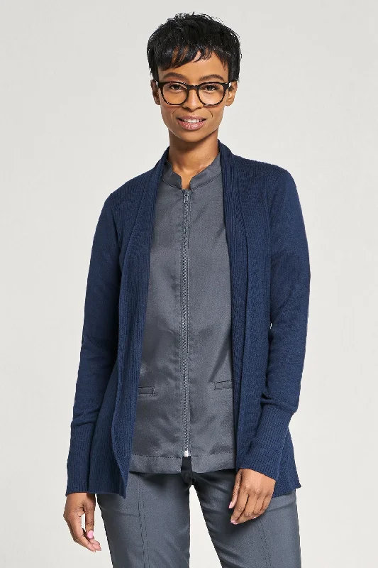 Ladies' Open Front Cardigan - Navy