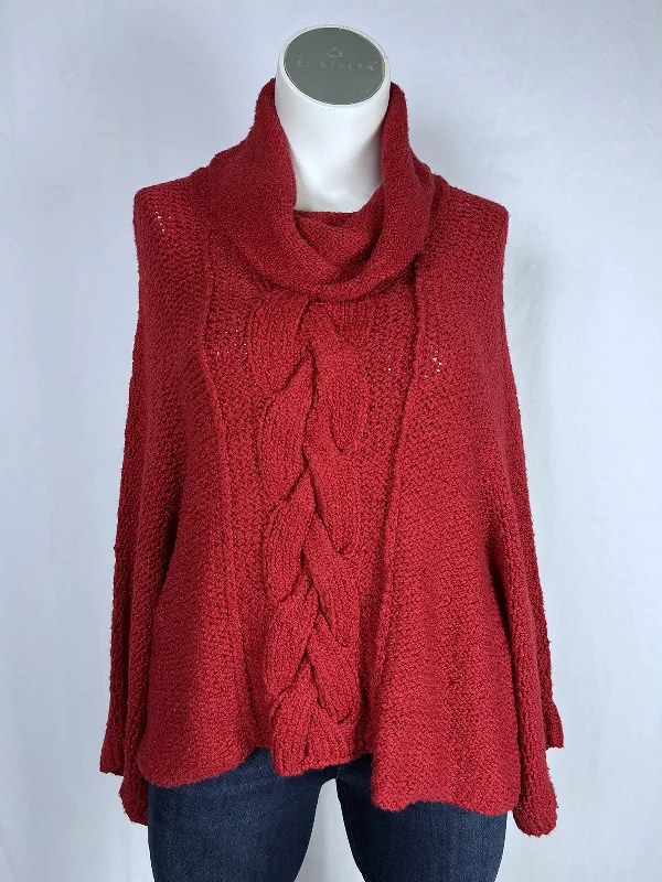 Beyond Threads Size 16W Red Cable-Knit Sweater