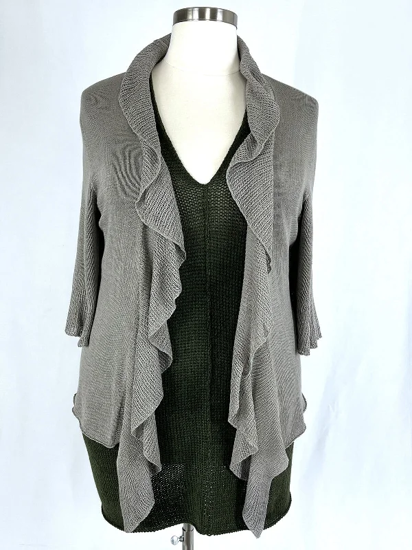 Beyond Threads Size 2X (18/20+) Light Gray Cardigan NWT