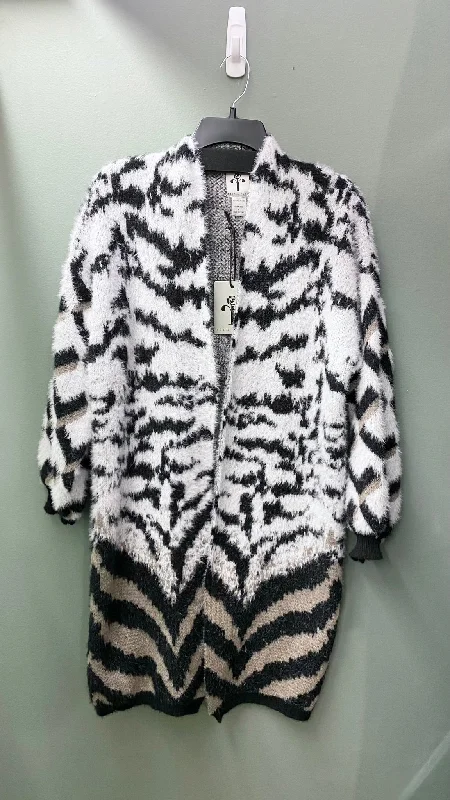 ** Rain + Rose Animal Print Cardigan Sweater