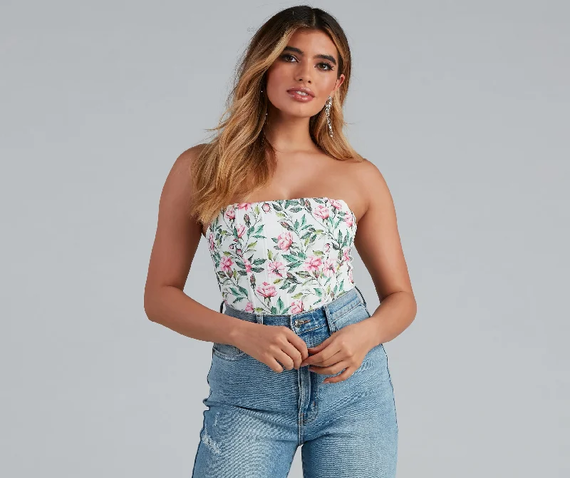 Effortless Floral Beauty Corset Top