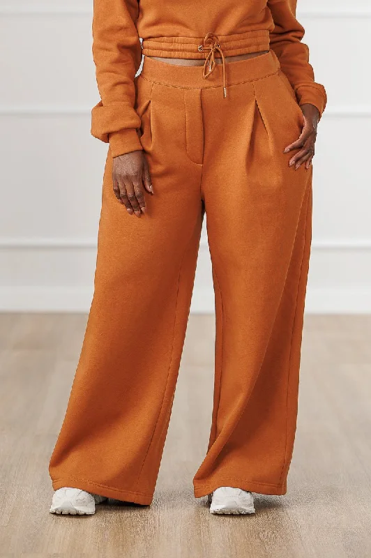 Ameira Pleated Wide Pants - Cognac