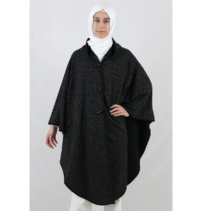 Puane Hooded Poncho 9022 Black