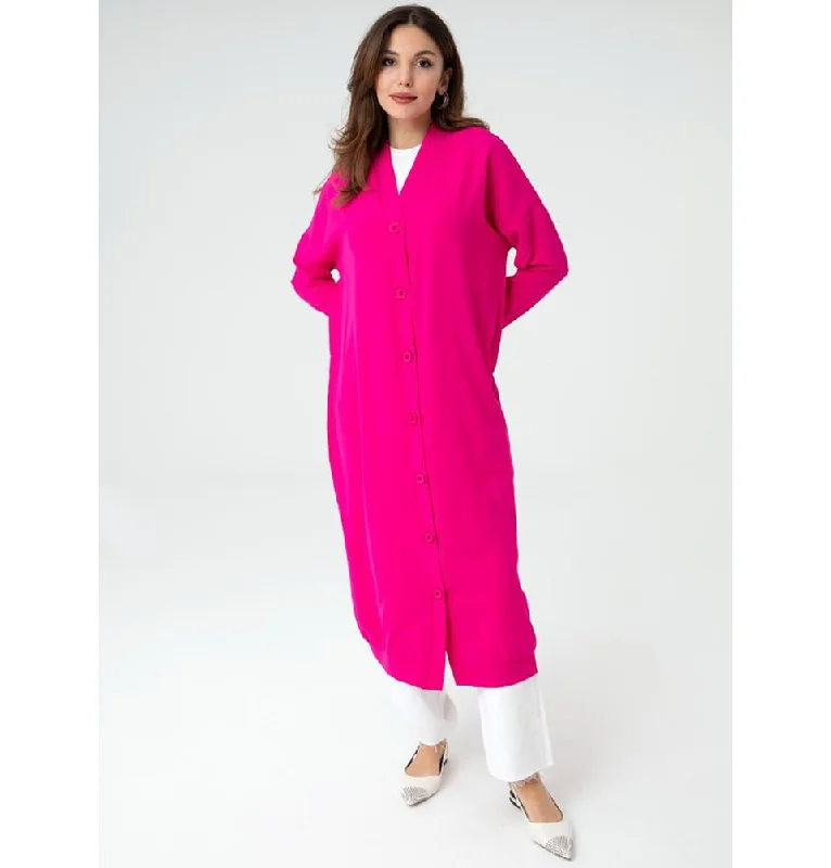 Modest Women's Cardigan Tunic 10244 - Fuchsia