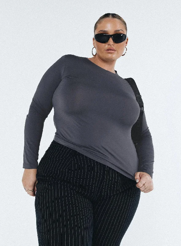 Arnim Long Sleeve Top Grey Curve