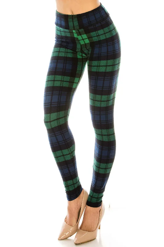 Modish Plaid High Waisted Leggings