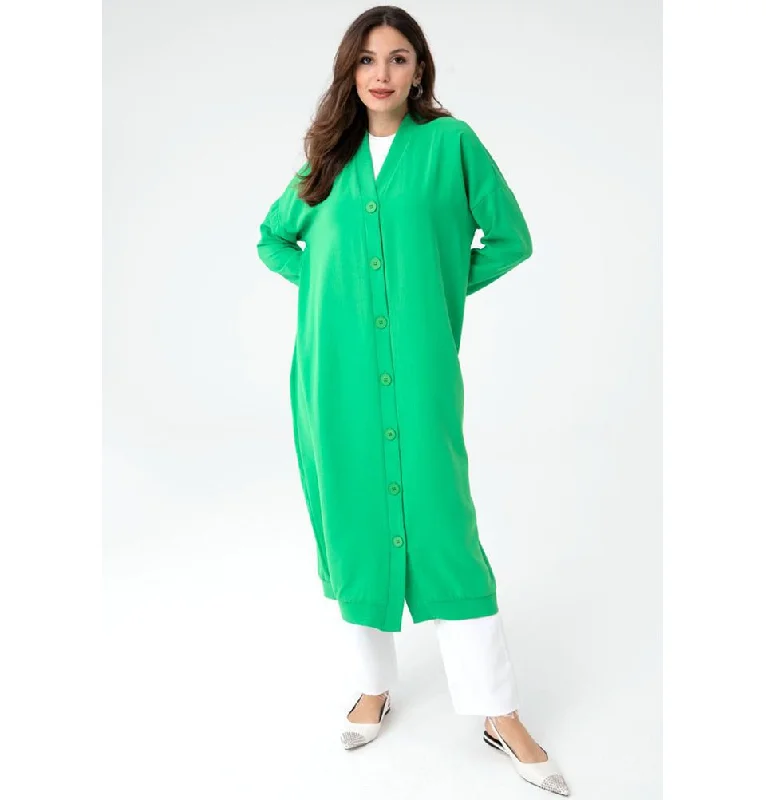 Modest Women's Cardigan Tunic 10244 - Green