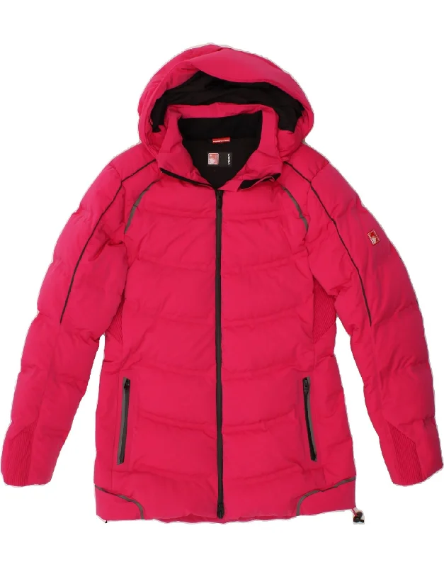 ENGELBERT STRAUSS Womens Hooded Padded Jacket UK 10 Small Pink Nylon