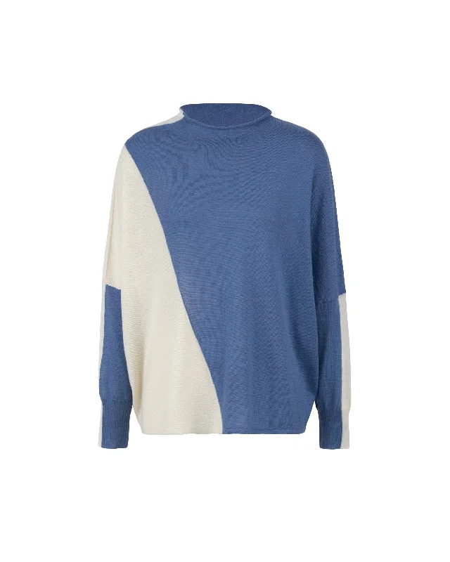 Premier Cashmere Bi Color Batwing Knit Top